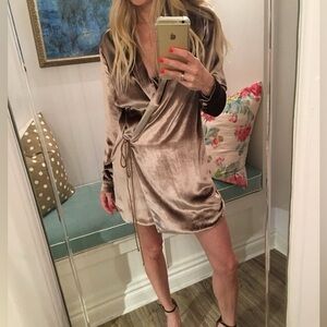 Chocolate Velvet Wrap Dress